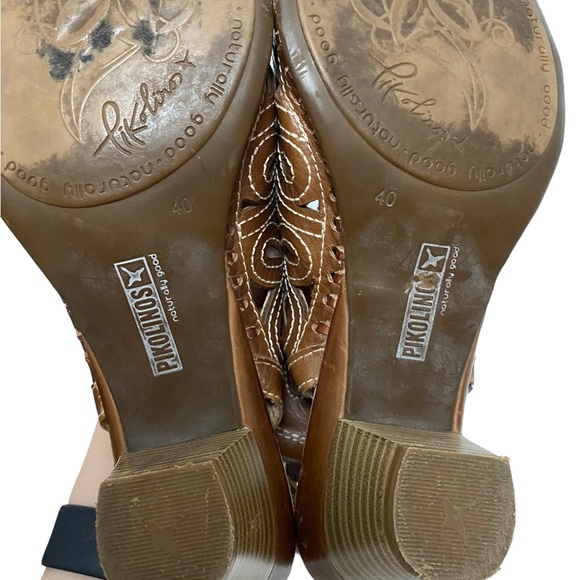 PIKOLINOS 'Paris' Slingback Spring Peep Toe Perforated Sandal Brown 40 - Picture 11 of 14